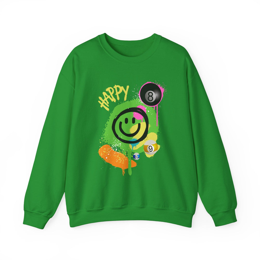 Happy - Smiling - Billiards - Unisex Crewneck Sweatshirt - BFLY BILLIARDS