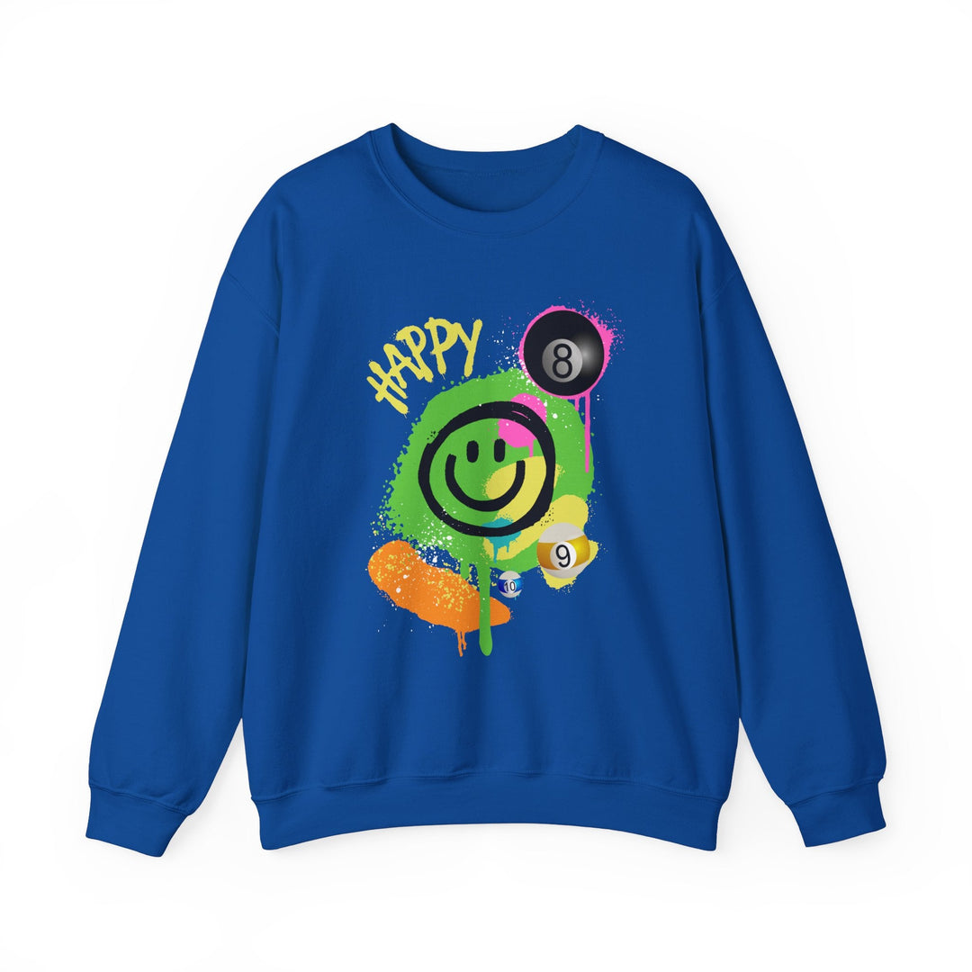 Happy - Smiling - Billiards - Unisex Crewneck Sweatshirt - BFLY BILLIARDS