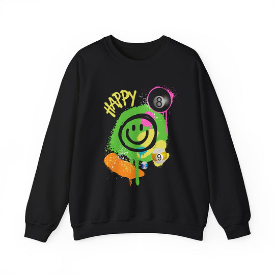 Happy - Smiling - Billiards - Unisex Crewneck Sweatshirt - BFLY BILLIARDS
