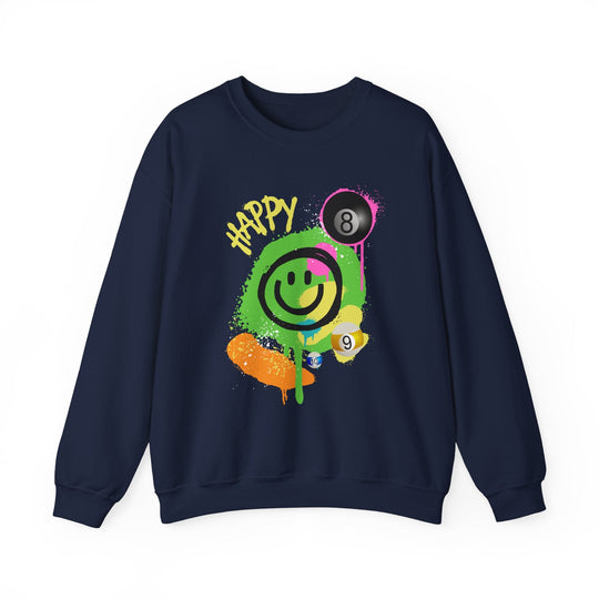 Happy - Smiling - Billiards - Unisex Crewneck Sweatshirt - BFLY BILLIARDS