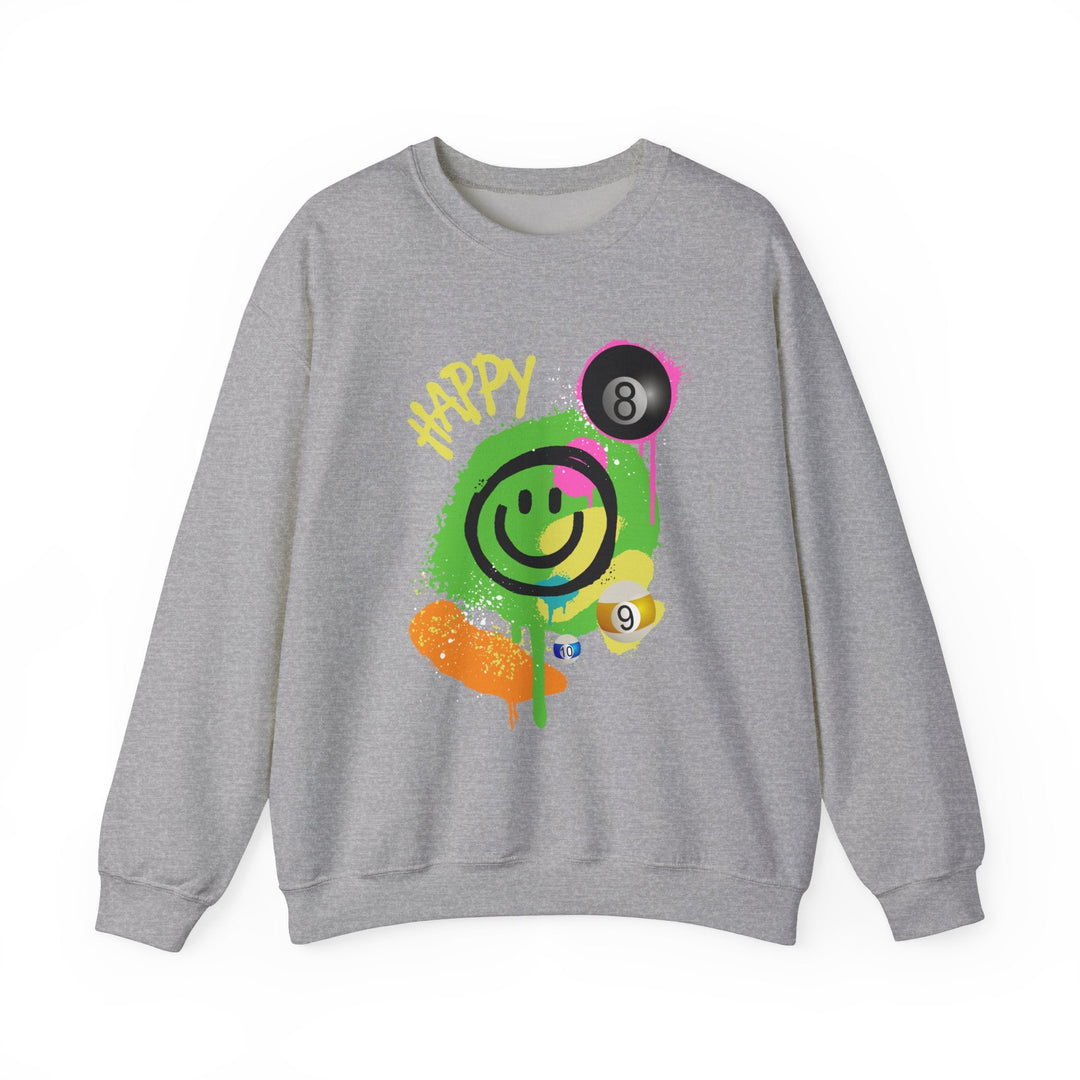 Happy - Smiling - Billiards - Unisex Crewneck Sweatshirt - BFLY BILLIARDS