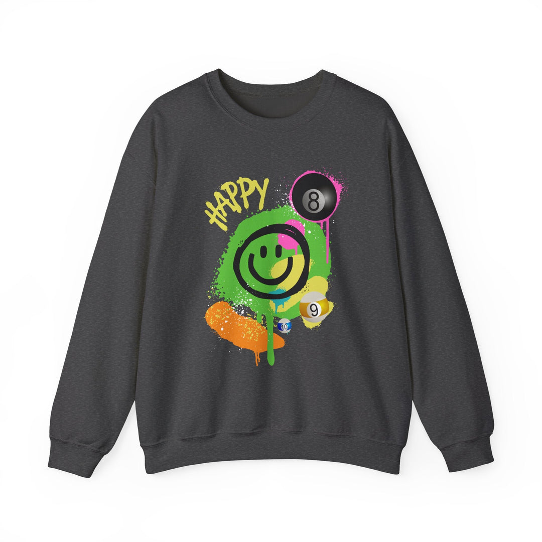 Happy - Smiling - Billiards - Unisex Crewneck Sweatshirt - BFLY BILLIARDS