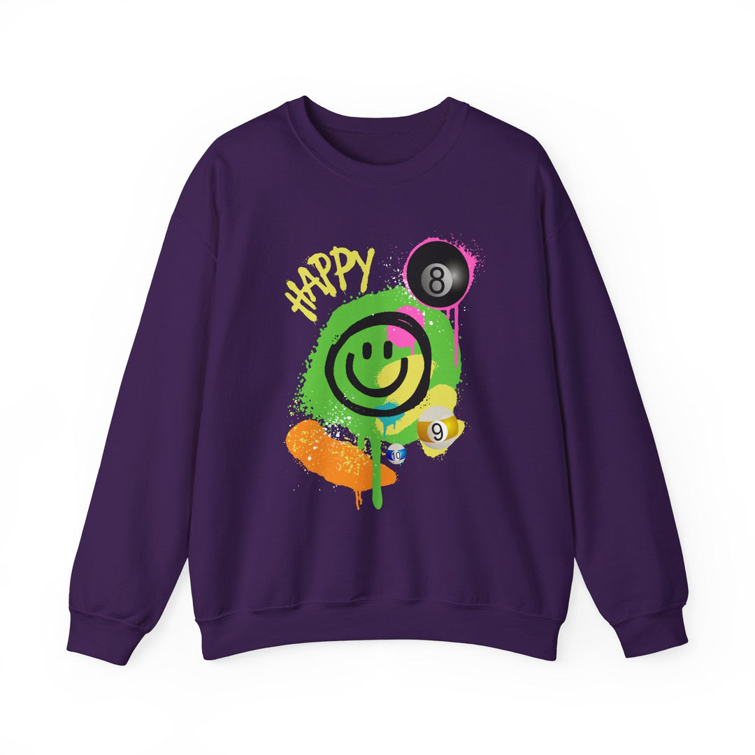 Happy - Smiling - Billiards - Unisex Crewneck Sweatshirt - BFLY BILLIARDS