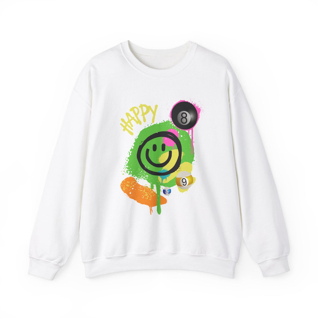Happy - Smiling - Billiards - Unisex Crewneck Sweatshirt - BFLY BILLIARDS