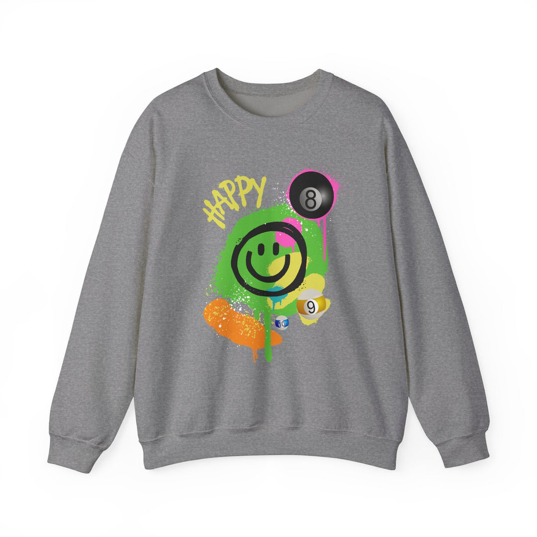 Happy - Smiling - Billiards - Unisex Crewneck Sweatshirt - BFLY BILLIARDS