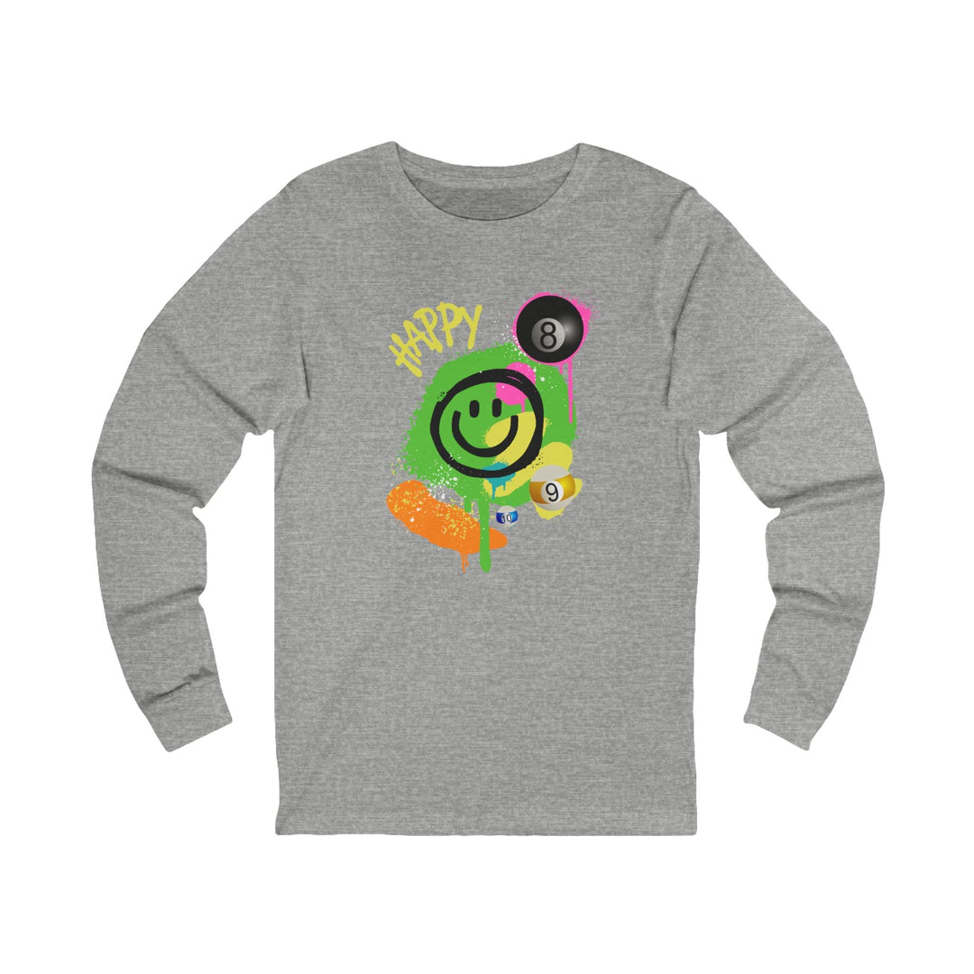 Happy - Smiling - Billiards - Unisex Long Sleeve Tee - BFLY BILLIARDS