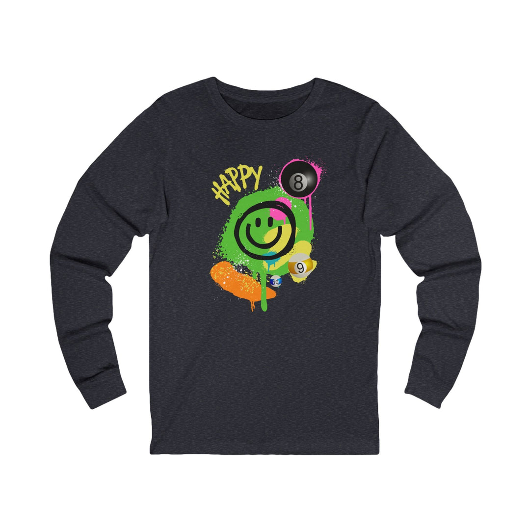 Happy - Smiling - Billiards - Unisex Long Sleeve Tee - BFLY BILLIARDS