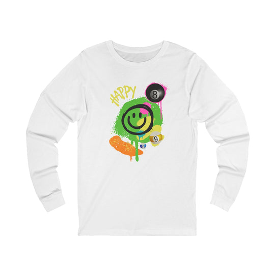 Happy - Smiling - Billiards - Unisex Long Sleeve Tee - BFLY BILLIARDS