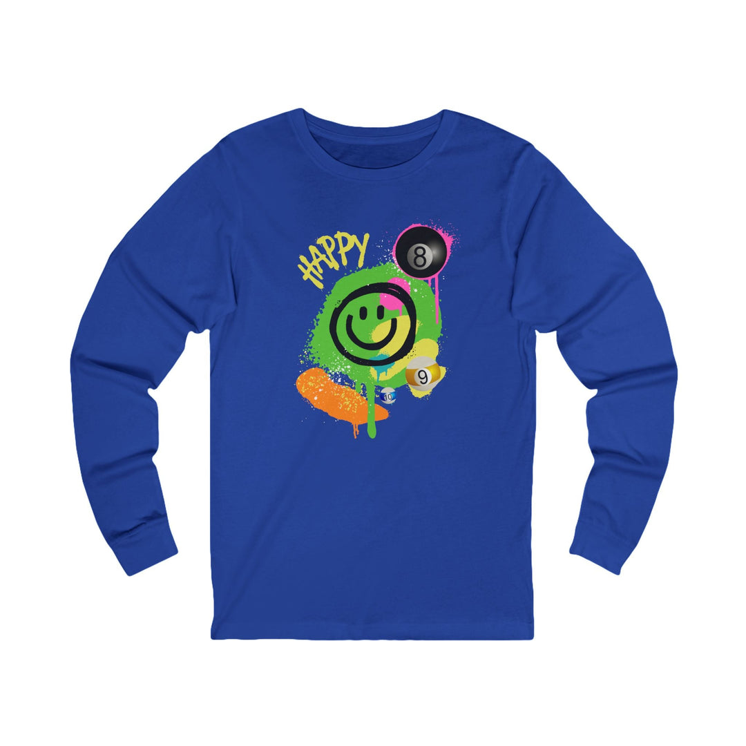 Happy - Smiling - Billiards - Unisex Long Sleeve Tee - BFLY BILLIARDS