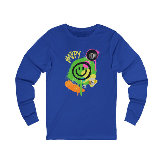 Happy - Smiling - Billiards - Unisex Long Sleeve Tee - BFLY BILLIARDS