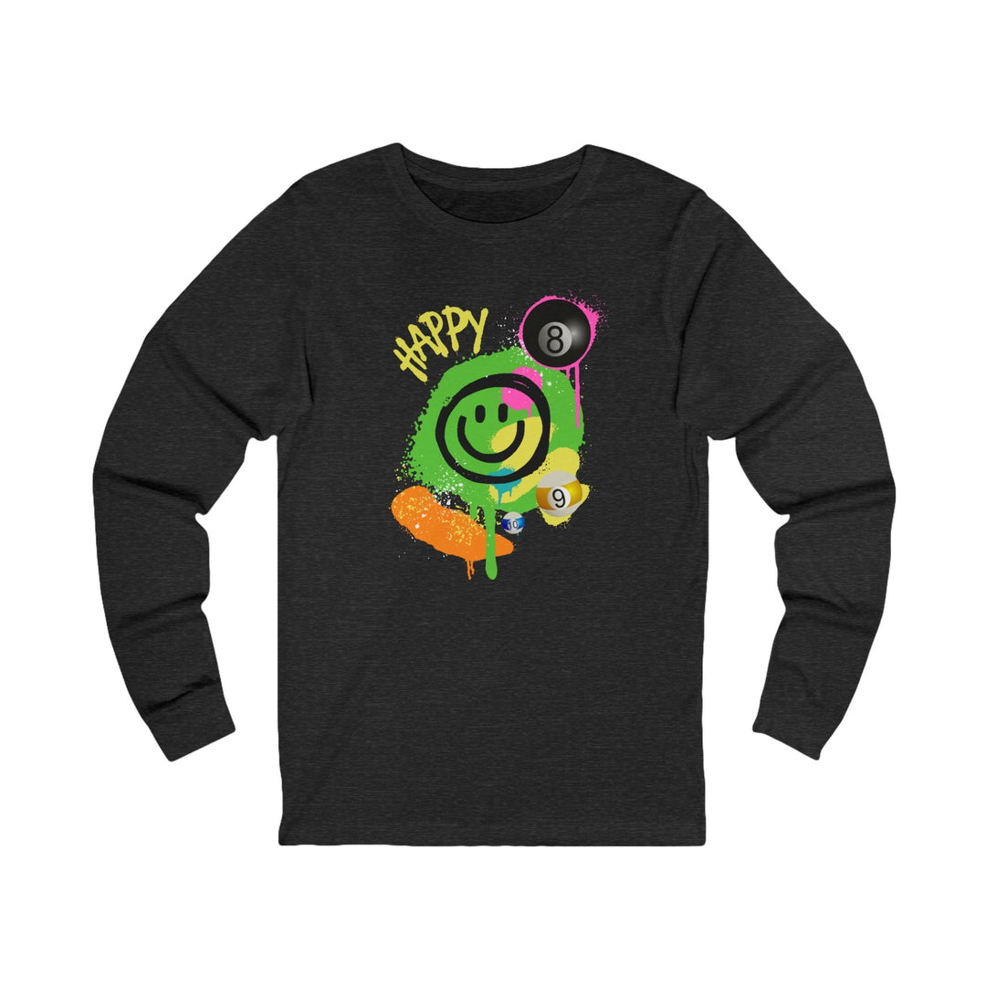Happy - Smiling - Billiards - Unisex Long Sleeve Tee - BFLY BILLIARDS