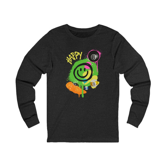 Happy - Smiling - Billiards - Unisex Long Sleeve Tee - BFLY BILLIARDS