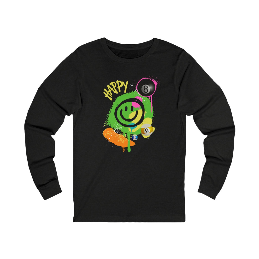 Happy - Smiling - Billiards - Unisex Long Sleeve Tee - BFLY BILLIARDS