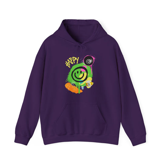 Happy - Smiling - Billiards - Unisex Pullover Hoodie - BFLY BILLIARDS