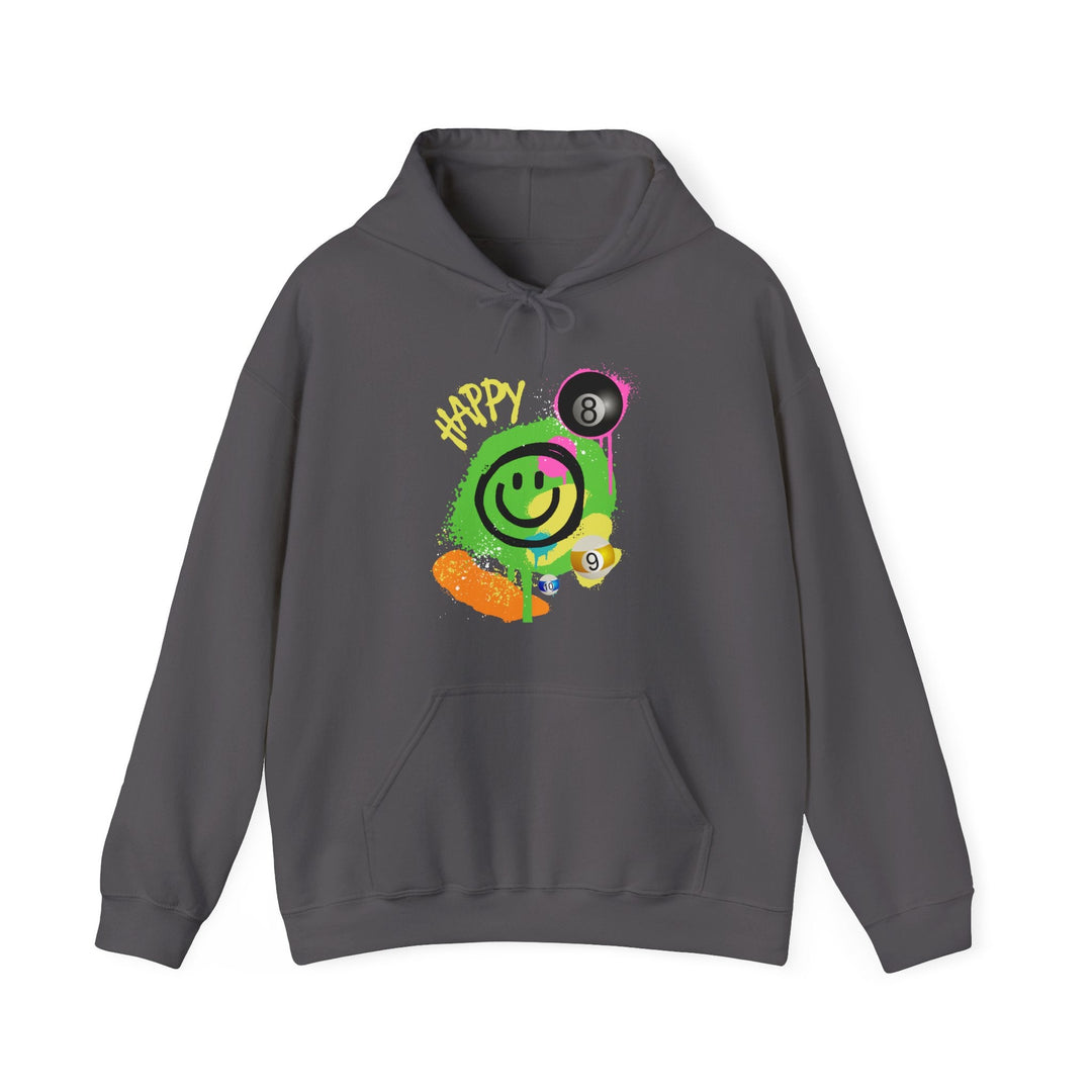Happy - Smiling - Billiards - Unisex Pullover Hoodie - BFLY BILLIARDS