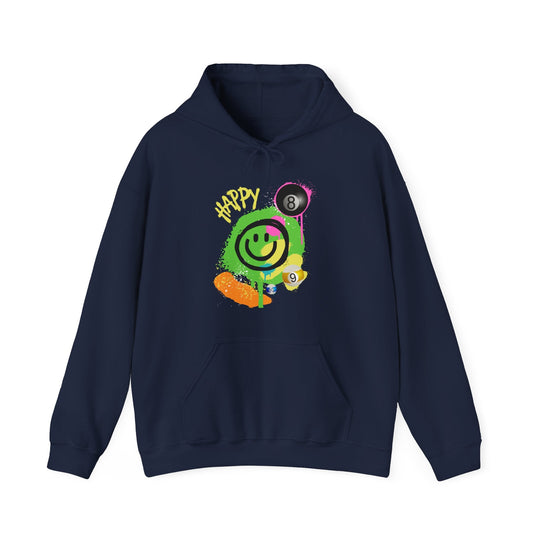 Happy - Smiling - Billiards - Unisex Pullover Hoodie - BFLY BILLIARDS