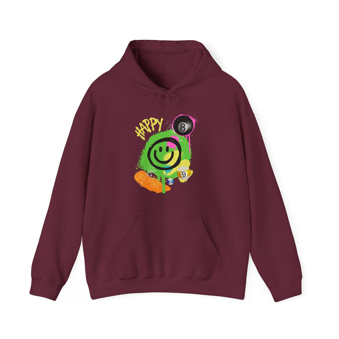 Happy - Smiling - Billiards - Unisex Pullover Hoodie - BFLY BILLIARDS