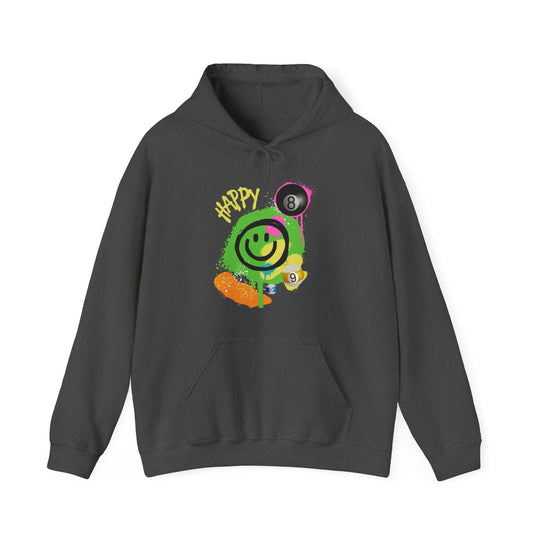 Happy - Smiling - Billiards - Unisex Pullover Hoodie - BFLY BILLIARDS