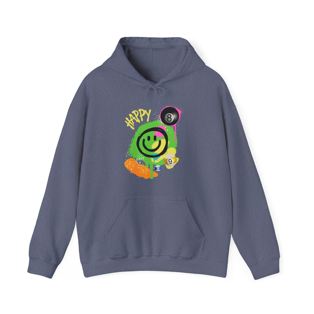 Happy - Smiling - Billiards - Unisex Pullover Hoodie - BFLY BILLIARDS