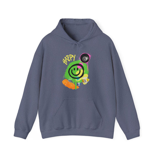 Happy - Smiling - Billiards - Unisex Pullover Hoodie - BFLY BILLIARDS