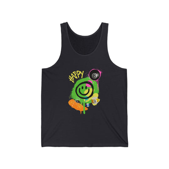 Happy - Smiling - Billiards - Unisex Tank Top - BFLY BILLIARDS