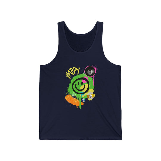Happy - Smiling - Billiards - Unisex Tank Top - BFLY BILLIARDS