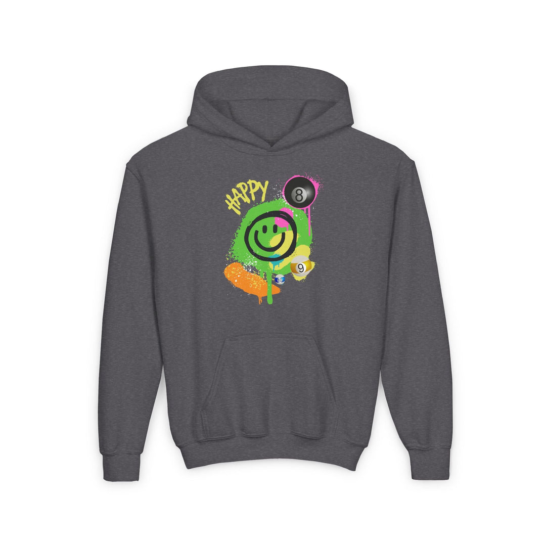 Happy - Smiling - Billiards - Unisex Youth Pullover Hoodie - BFLY BILLIARDS