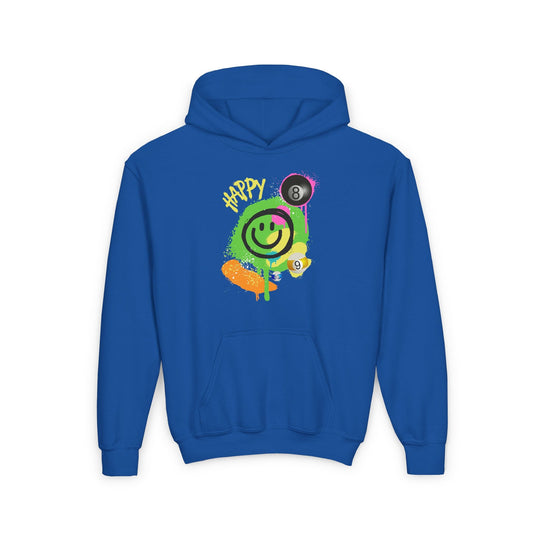 Happy - Smiling - Billiards - Unisex Youth Pullover Hoodie - BFLY BILLIARDS