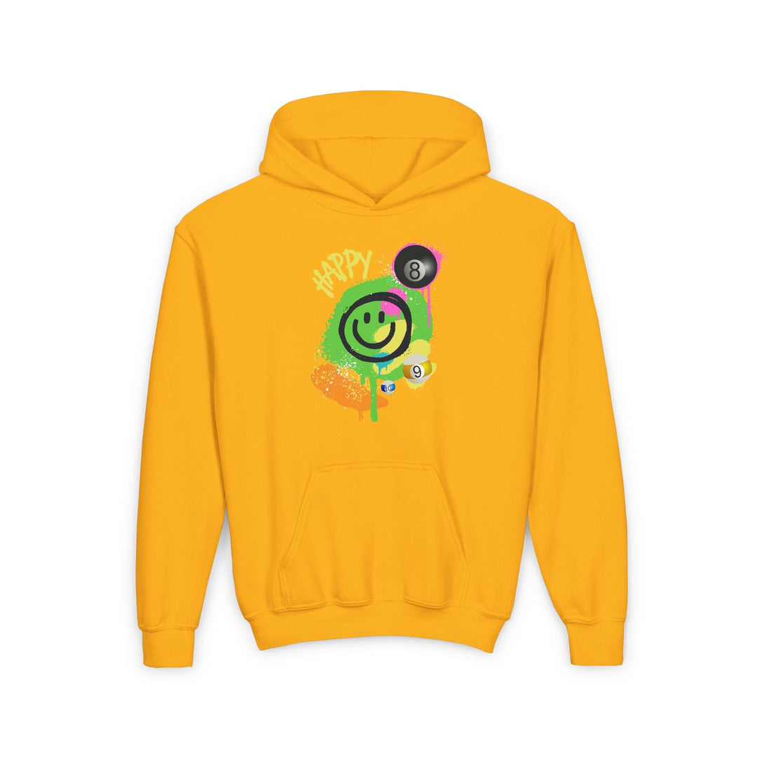 Happy - Smiling - Billiards - Unisex Youth Pullover Hoodie - BFLY BILLIARDS