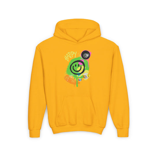 Happy - Smiling - Billiards - Unisex Youth Pullover Hoodie - BFLY BILLIARDS