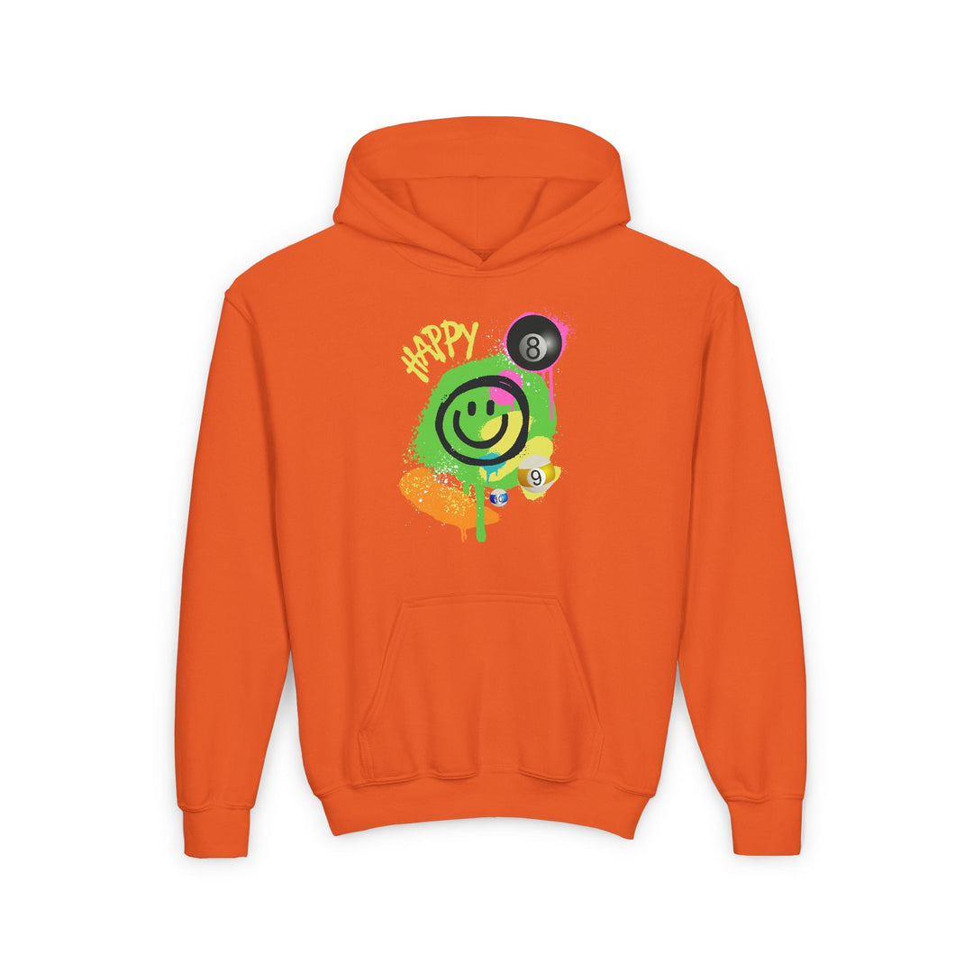 Happy - Smiling - Billiards - Unisex Youth Pullover Hoodie - BFLY BILLIARDS