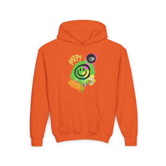 Happy - Smiling - Billiards - Unisex Youth Pullover Hoodie - BFLY BILLIARDS