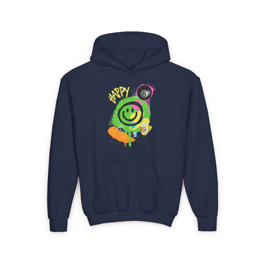 Happy - Smiling - Billiards - Unisex Youth Pullover Hoodie - BFLY BILLIARDS