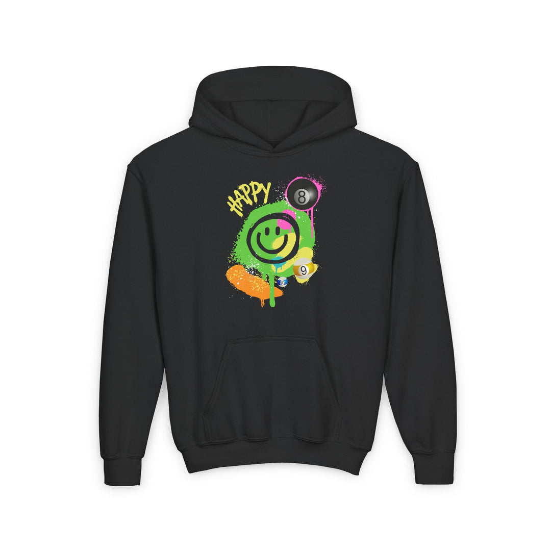 Happy - Smiling - Billiards - Unisex Youth Pullover Hoodie - BFLY BILLIARDS