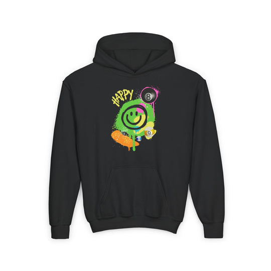 Happy - Smiling - Billiards - Unisex Youth Pullover Hoodie - BFLY BILLIARDS