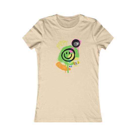 Happy - Smiling - Billiards - Women's Fitted Tee - BFLY BILLIARDS