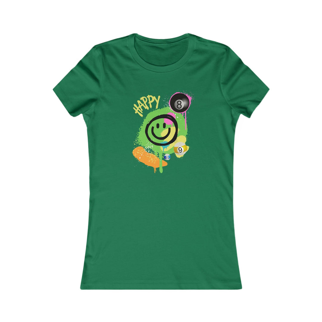Happy - Smiling - Billiards - Women's Fitted Tee - BFLY BILLIARDS