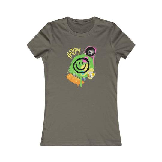 Happy - Smiling - Billiards - Women's Fitted Tee - BFLY BILLIARDS