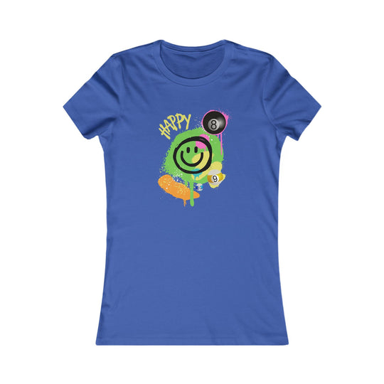 Happy - Smiling - Billiards - Women's Fitted Tee - BFLY BILLIARDS