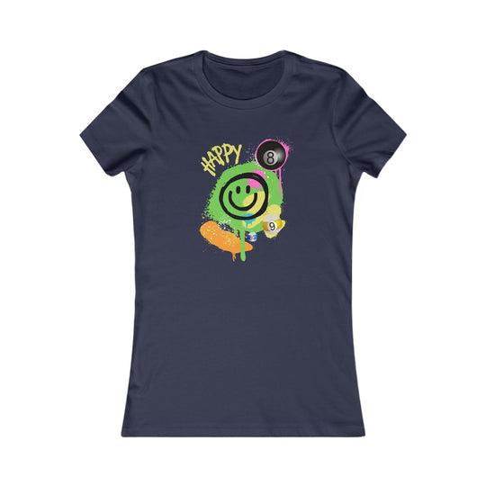 Happy - Smiling - Billiards - Women's Fitted Tee - BFLY BILLIARDS