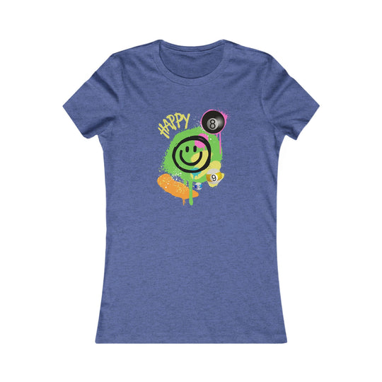 Happy - Smiling - Billiards - Women's Fitted Tee - BFLY BILLIARDS