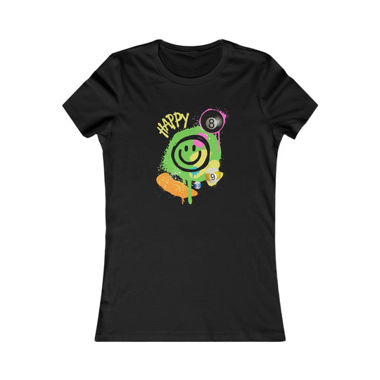 Happy - Smiling - Billiards - Women's Fitted Tee - BFLY BILLIARDS