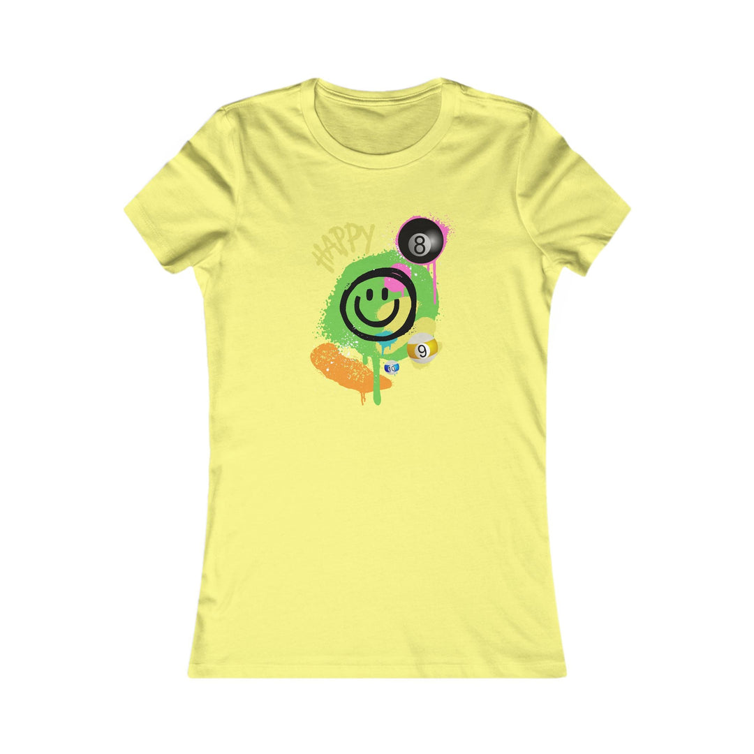 Happy - Smiling - Billiards - Women's Fitted Tee - BFLY BILLIARDS