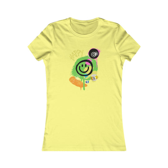 Happy - Smiling - Billiards - Women's Fitted Tee - BFLY BILLIARDS