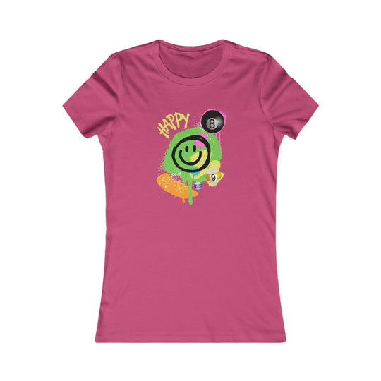 Happy - Smiling - Billiards - Women's Fitted Tee - BFLY BILLIARDS