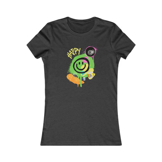 Happy - Smiling - Billiards - Women's Fitted Tee - BFLY BILLIARDS