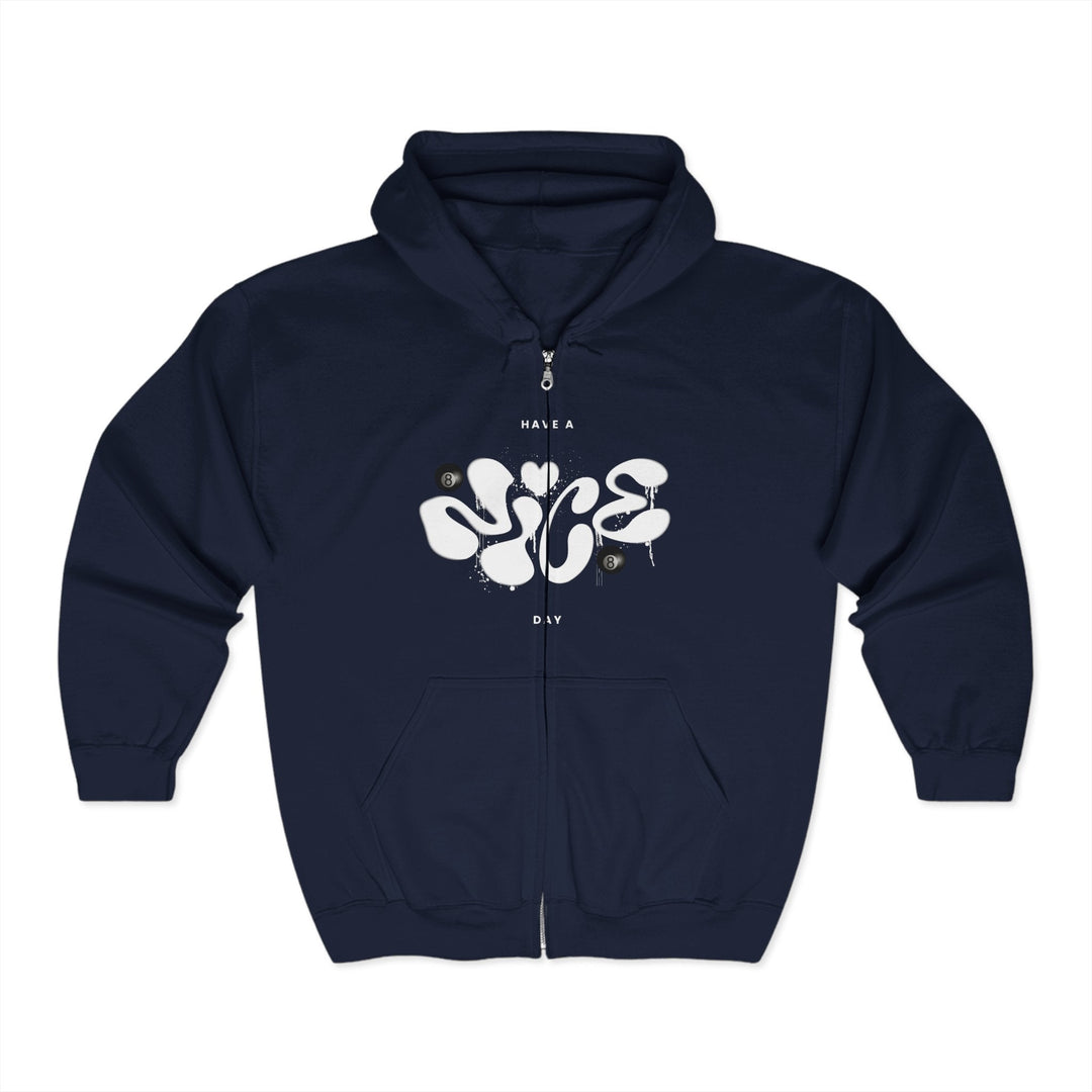 Have a Nice Day - 8 Ball - Full Zip Hoodie - BFLY BILLIARDS