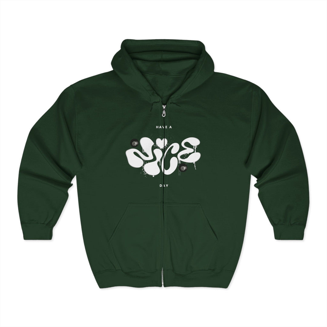 Have a Nice Day - 8 Ball - Full Zip Hoodie - BFLY BILLIARDS