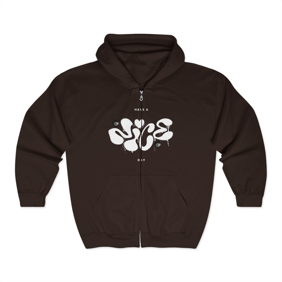Have a Nice Day - 8 Ball - Full Zip Hoodie - BFLY BILLIARDS