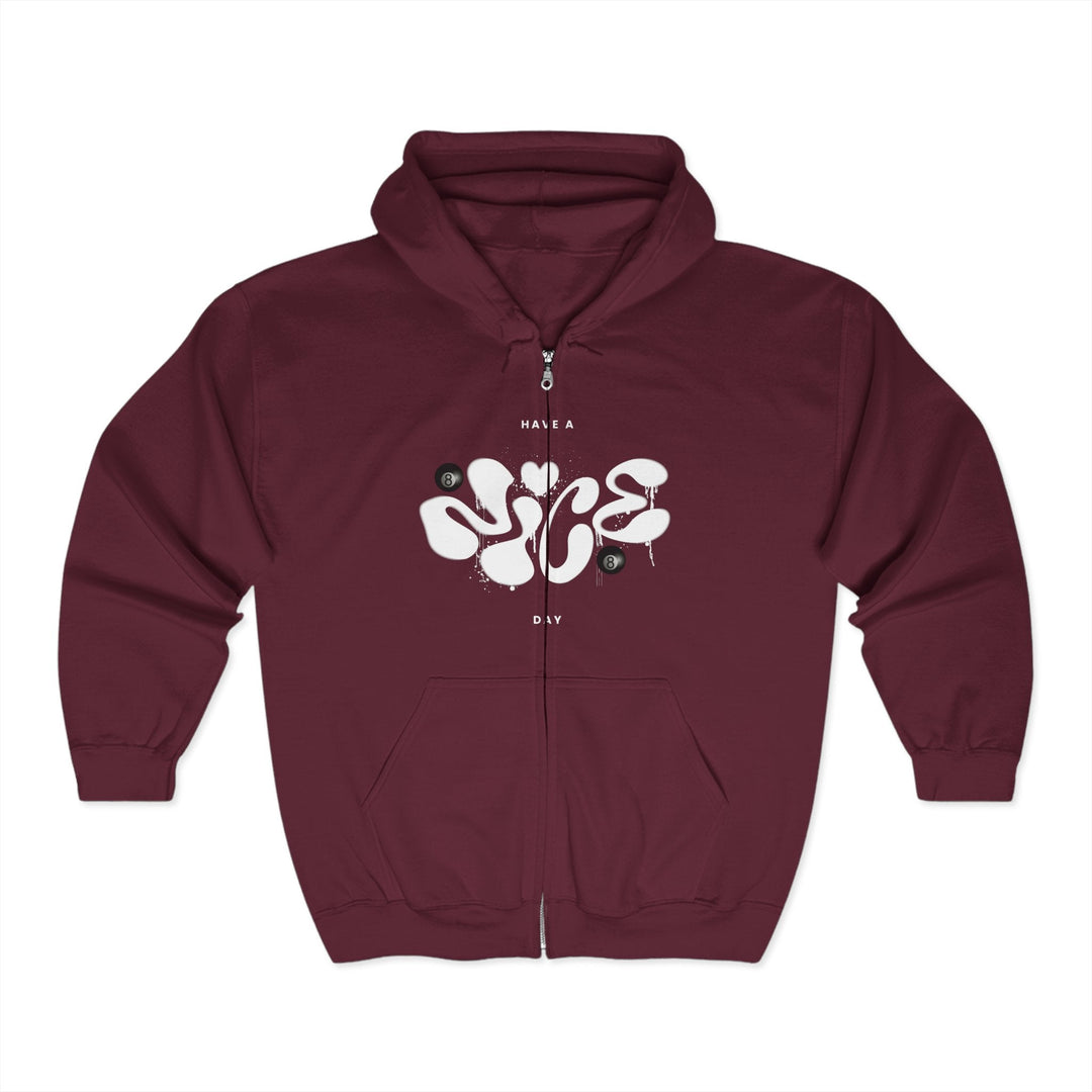 Have a Nice Day - 8 Ball - Full Zip Hoodie - BFLY BILLIARDS